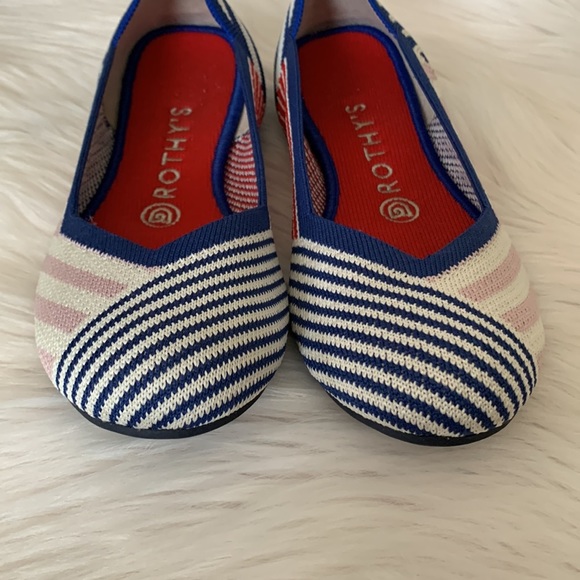 RARE Rothy's Retired Pink Mixed Stripe Flat | US 7 - Picture 8 of 12
